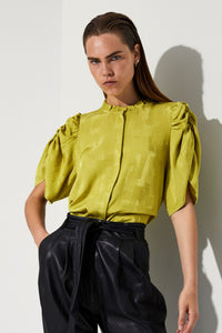 CMMARYLINA - BLOUSE WITH RUFFLES IN GREEN