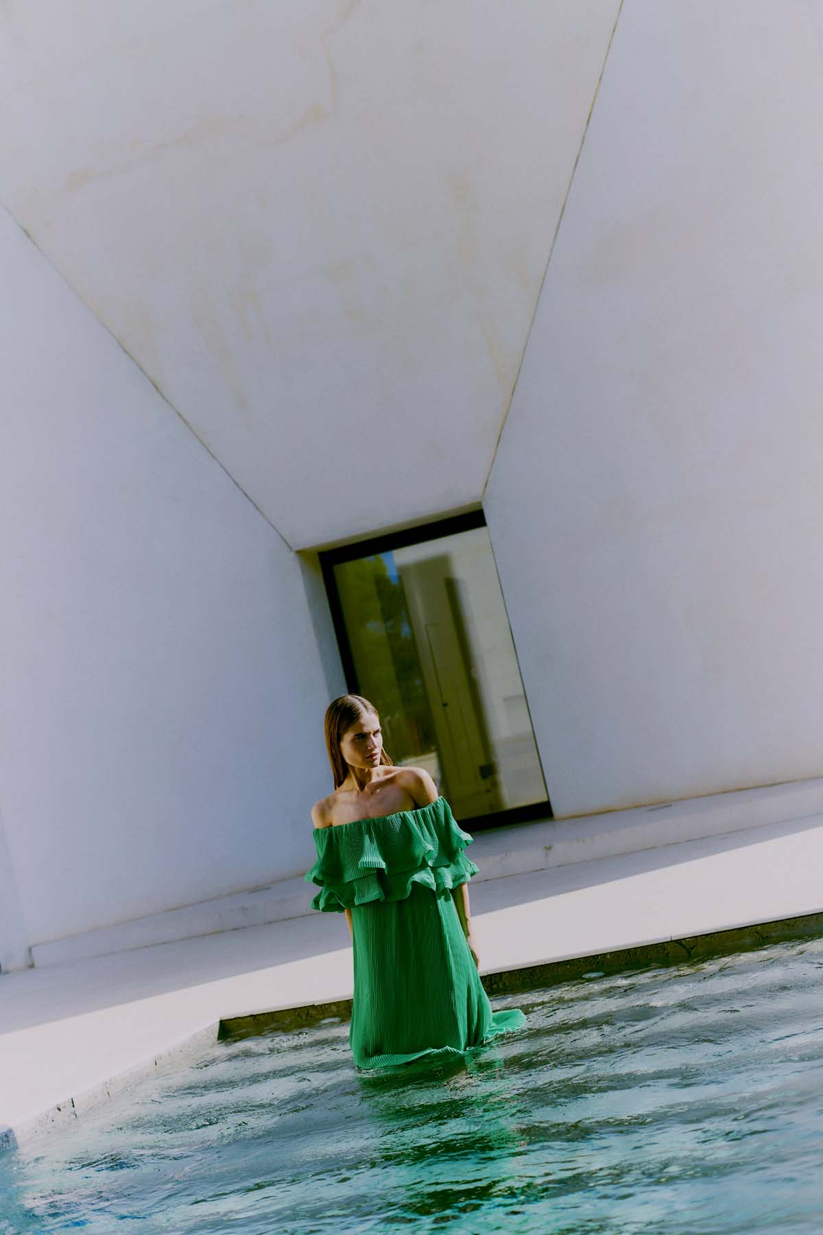 CMKIRA - OFF-SHOULDER DRESS IN GREEN