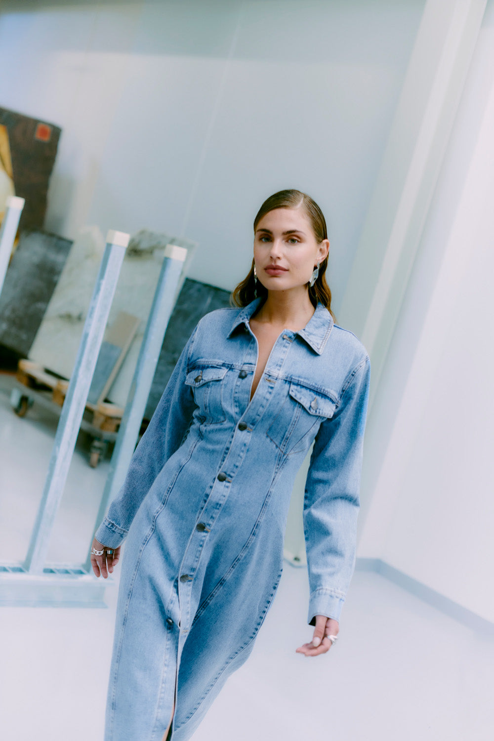 CMJEYCCE - DENIM DRESS IN BLUE