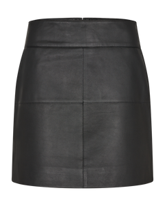 CMROYAL - LEATHER SKIRT IN BLACK