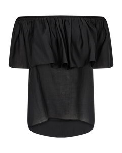 CMMOLLY - BLOUSE WITH RUFFLES IN BLACK