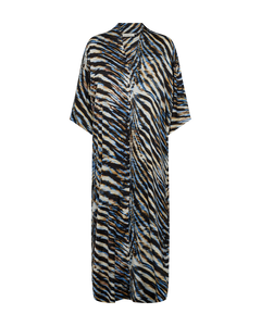 CMMERRYSHINE - KAFTAN DRESS WITH PRINT IN BLUE