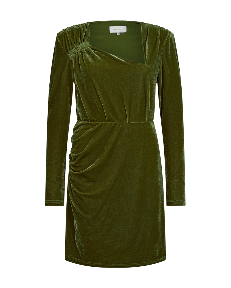 CMVELVET - SHORT VELVET DRESS IN GREEN