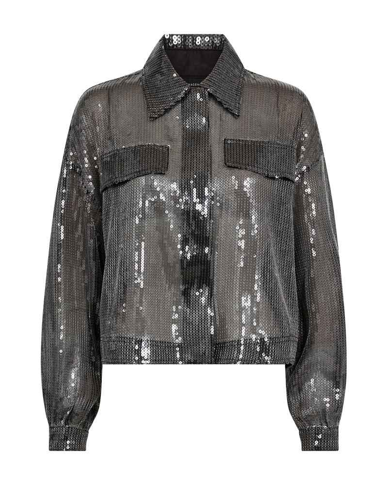 CMTRUCKER - JACKET WITH SEQUINS IN SILVER