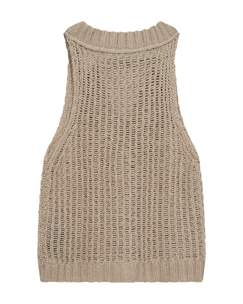 CMLINDA - KNITTED WAISTCOAT IN BEIGE