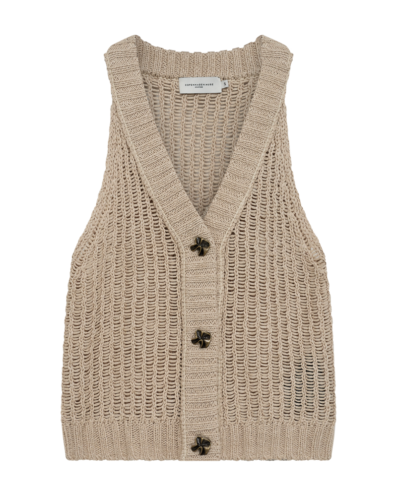 CMLINDA - KNITTED WAISTCOAT IN BEIGE