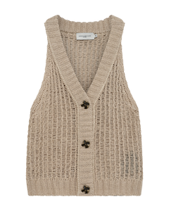 CMLINDA - KNITTED WAISTCOAT IN BEIGE