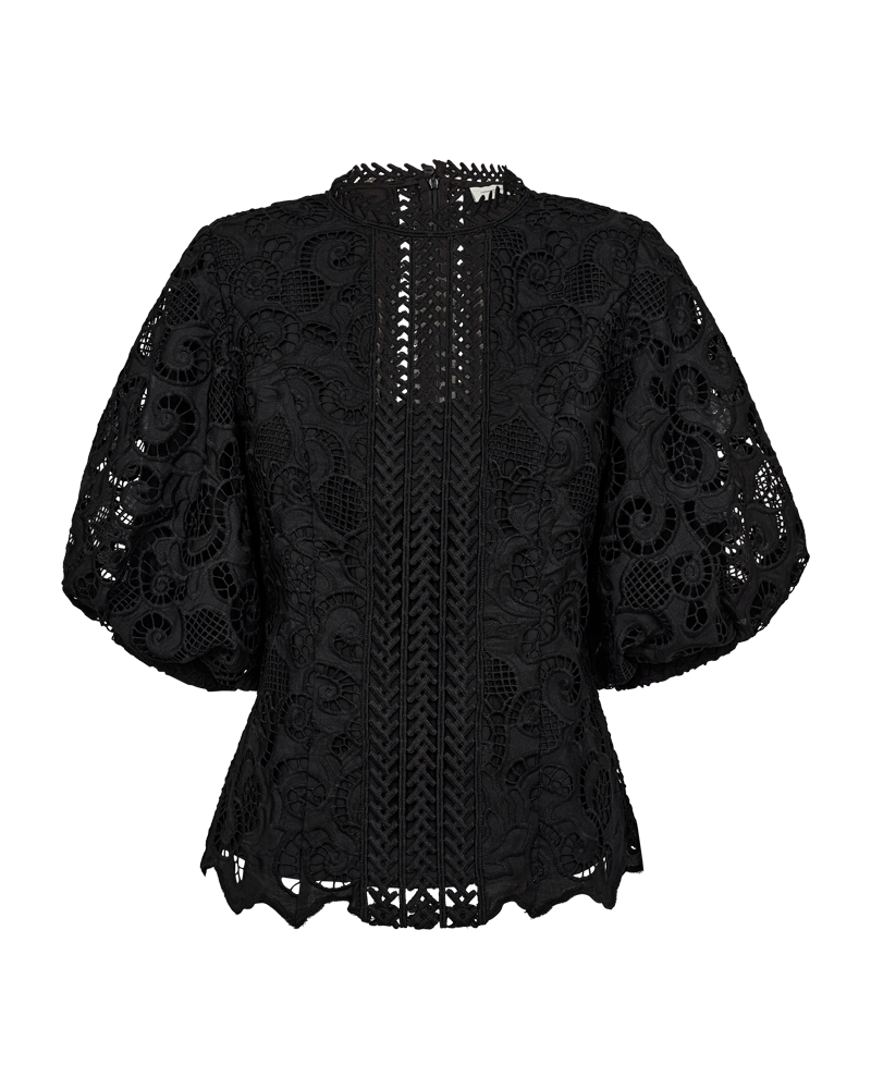 CMLANLY - BLOUSE WITH LACES IN BLACK